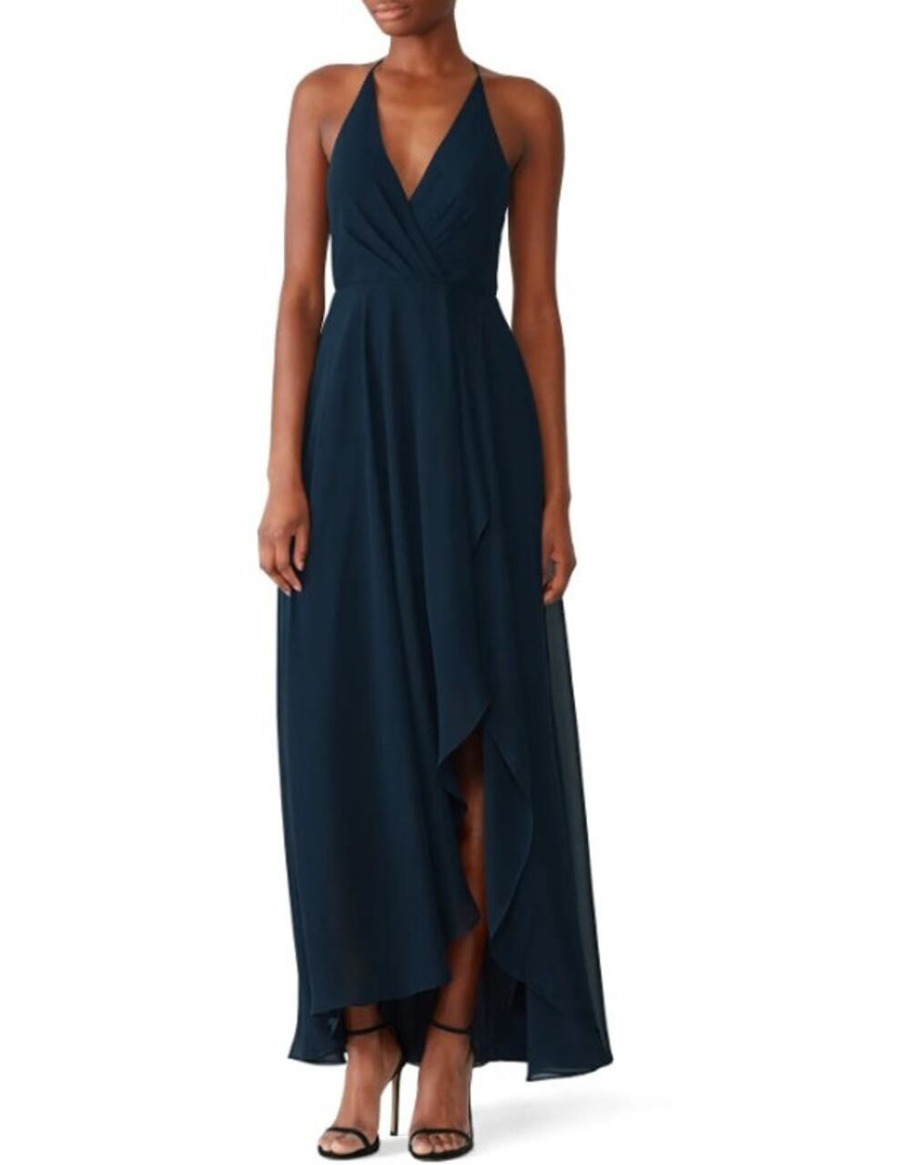 JENNY YOO COLLECTION Navy Blue Farrah Bridesmaids Gown Dress Fully Lined Size 10